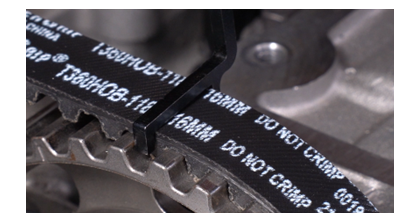 Timing belt measuring for wet timing system