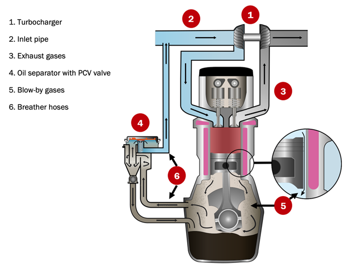 Extracción de los gases de fuga en vehículos turboalimentados