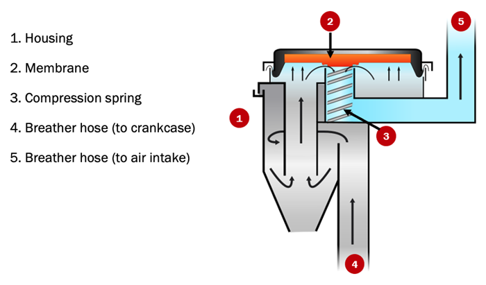 Sistema PCV: partes principales