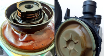 Damage caused by the valve being stuck in the open position