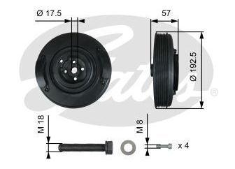 Central crankshaft bolt in combination with installation bolts