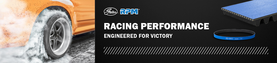 Баннер «Приводные ремни RPM от Gates для гоночных автомобилей»